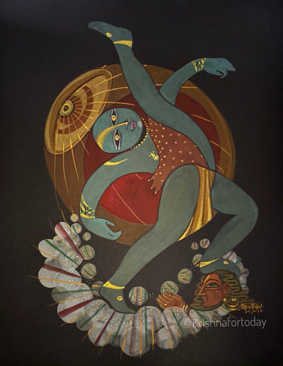 Trivikrama #vamana #bhagavatham #gouache #Krishnafortoday
