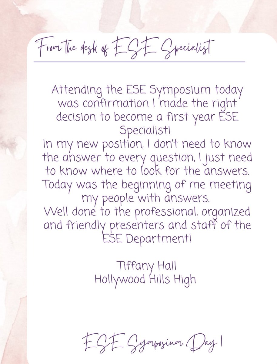 ✨ Day 1 of the ESE Symposium is in the books!✨ From inspiring sessions to powerful conversations and community resources, today reminded us why we do what we do. Can’t wait to see what Day 2 brings! From the desk of ESE Specialist by💙 #ESESymposium  #ChoosetheBestChooseBCPS