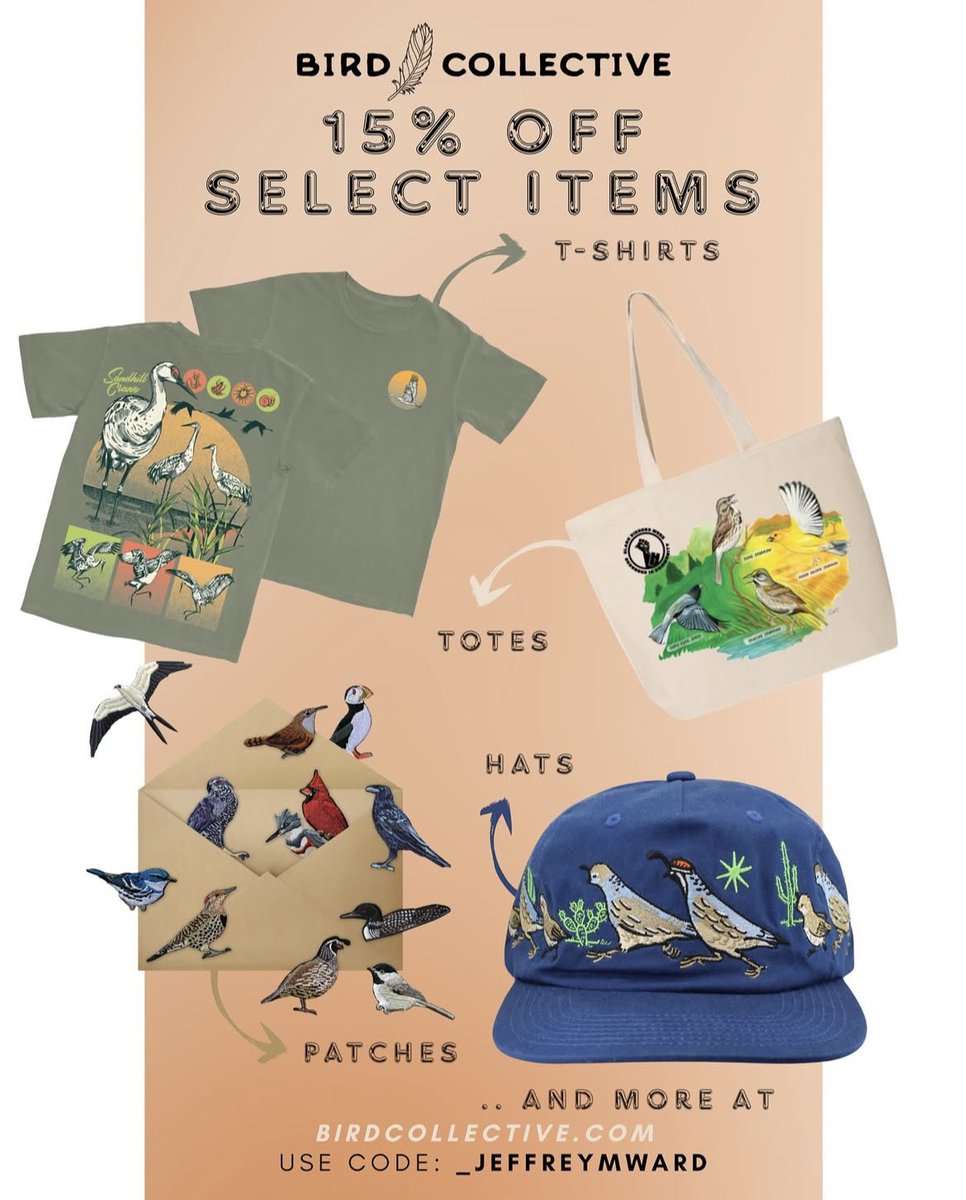 Get 15% off shirts, pants, hats, tote bags, socks, mugs, blankets and other items just using the discount code _JEFFREYMWARD
Or click the link in my bio! 
Don’t miss out!
<a href="/bird_collective/">Bird Collective</a> 
#BirdCollective #Birds #BirdMerch #Discount