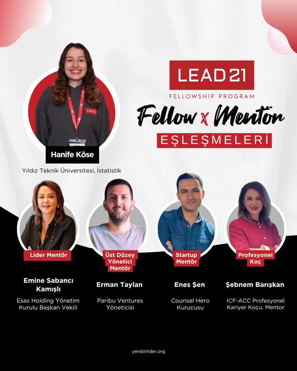 🚀 Fellow’larımızdan Yıldız Teknik Üniversitesi İstatistik öğrencisi Hanife Köse’nin LEAD21 Fellowship Programı kapsamındaki mentörlük yolculuğunu birlikte keşfedelim.
☁️ Hanife’nin en büyük hayali: Eğitim teknolojileriyle gençlerin potansiyellerini açığa çıkarırken, etkinlik