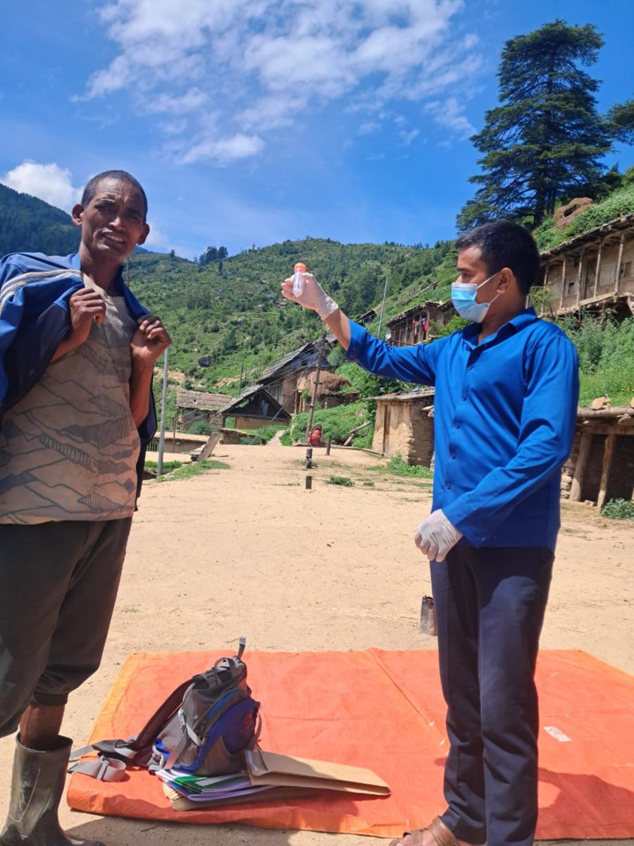 Funded by <a href="/GlobalFund/">The Global Fund</a> <a href="/UNDPNepal/">UNDP in Nepal</a> , our Outreach Workers reached households in Ratada community, Kalikot district, Karnali province for sputum sample collection as part of TB case finding under National TB project; bringing essential services closer to the community. #EndTB