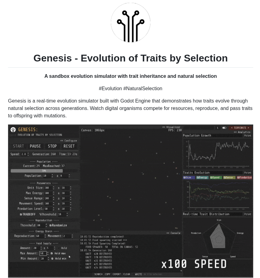real-time evolution simulator with digital organisms