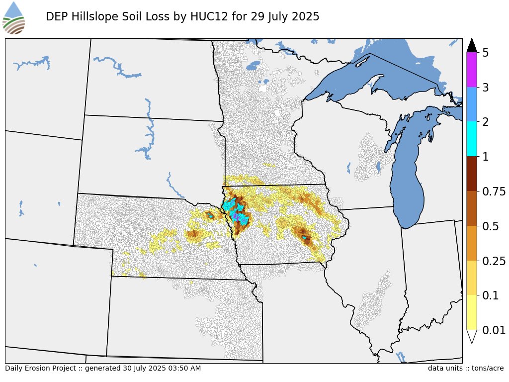 Daily Erosion output for July 29 2025 is available dailyerosion.org/map/#20250729/…
