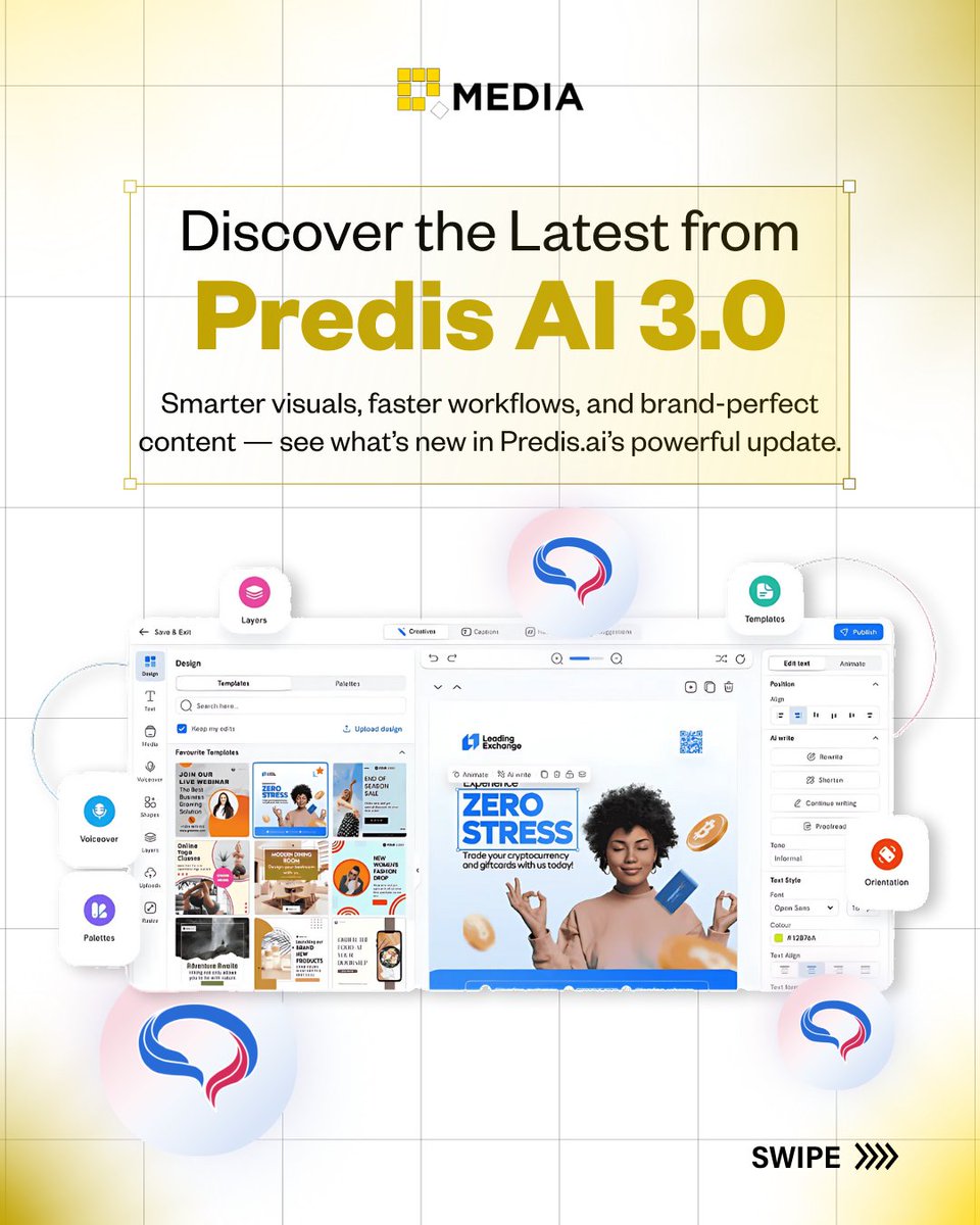 QMedia_SdnBhd's tweet image. Predis. ai just got smarter! ⚡
Create better content, faster — with auto-post, smart visuals, and AI product photos.

Follow us for more easy AI tools! 🚀

#PredisAI #AITools #ContentMadeEasy #SocialMediaTips #CreateWithAI #ContentHack #QubeMedia