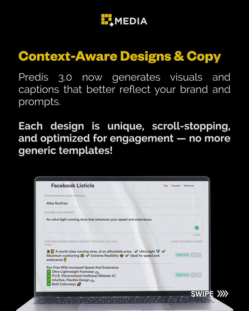 QMedia_SdnBhd's tweet image. Predis. ai just got smarter! ⚡
Create better content, faster — with auto-post, smart visuals, and AI product photos.

Follow us for more easy AI tools! 🚀

#PredisAI #AITools #ContentMadeEasy #SocialMediaTips #CreateWithAI #ContentHack #QubeMedia