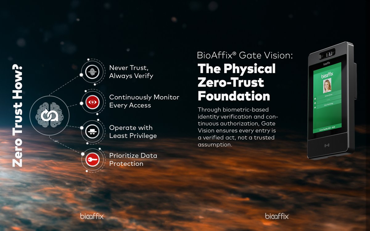 bioaffix's tweet image. Discover how BioAffix® Gate Vision, an SIA NPS Awards 2025 winner in the Biometrics category, transforms your physical access into a robust, privacy-first Zero-Trust stronghold. Learn more today.
#ZeroTrust #BiometricAccess #CyberPhysical #SmartSecurity #ISCWest2025