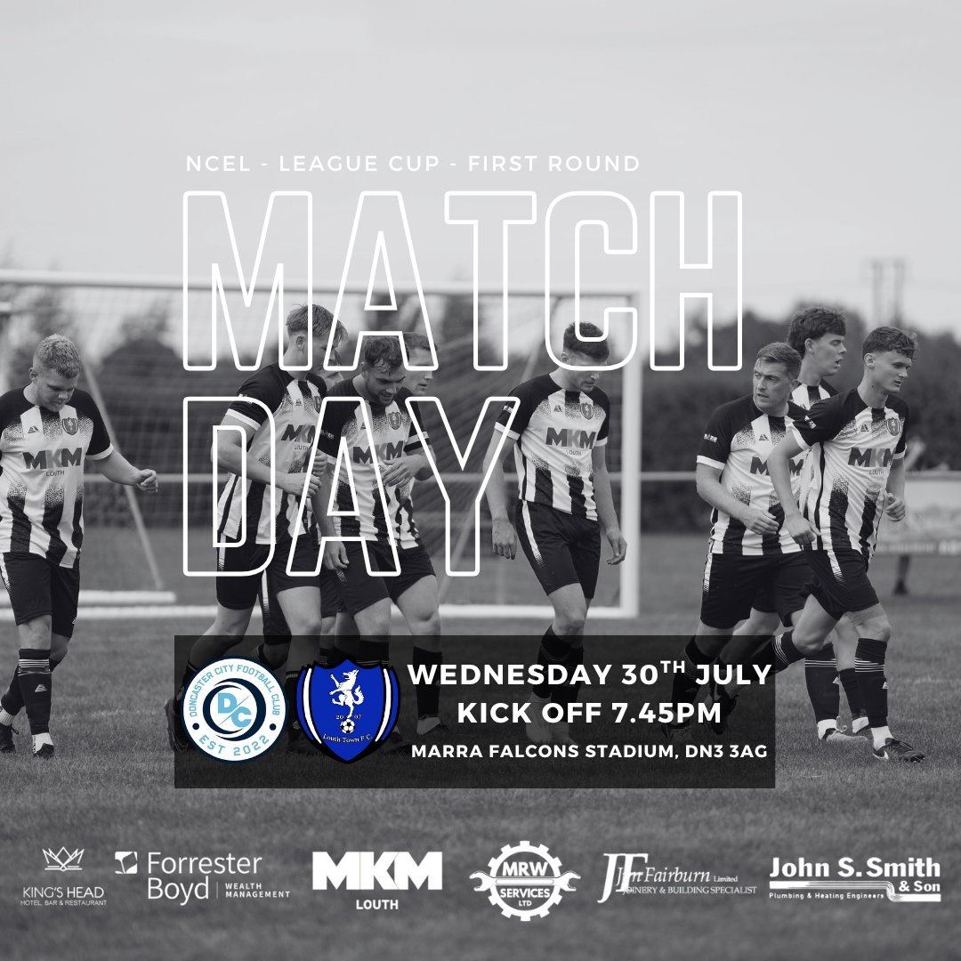 LouthTownFC's tweet image. We’re back in competitive action this evening as we head over to play @DoncasterCityFC at the Marra Falcons! 

-Marra Falcons Stadium, DN3 3AG
-NCEL League Cup First Round
-Wednesday 30th July
-Kick-off: 19:45
-Adults £5 over 65 £3

#WhiteWolves
