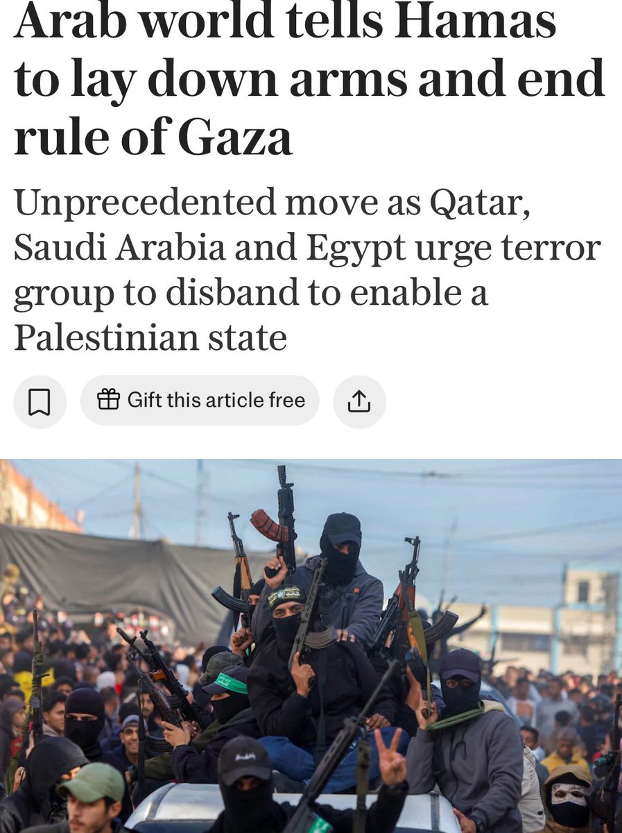 Most Arab countries have been on Israel’s side throughout this war,
And remain so, but this is the first time they have called on Hamas to surrender.