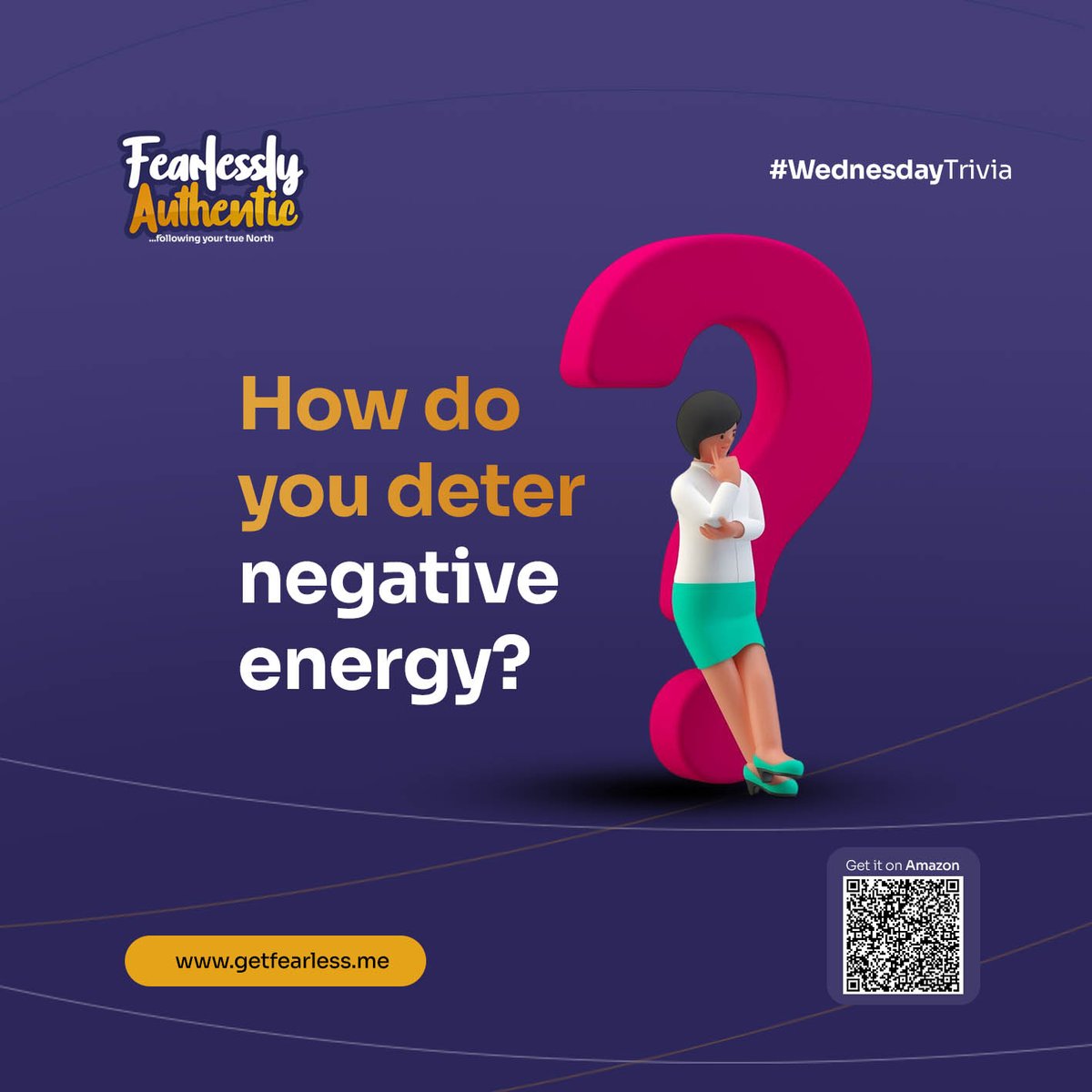 GetFearlessMe's tweet photo. Negative energy is everywhere, but how you respond to it is what sets you apart.
So, how do you personally deter negative energy?
Letβs share strategies, habits, and reminders that keep us grounded and focused.
#FearlesslyAuthentic #TriviaWednesday #Authentic #Fearless https://t.co/BDHAyDtHO0