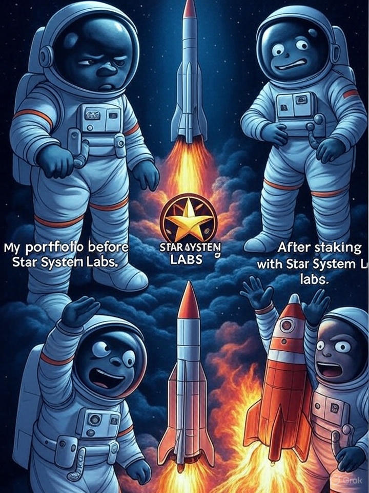 PossibleObono's tweet image. Before Star System Labs: Snoozing through gains. 
After: Blasting off to the moon! 🚀🌕 #StarSystemLabs #StakingSuccess"