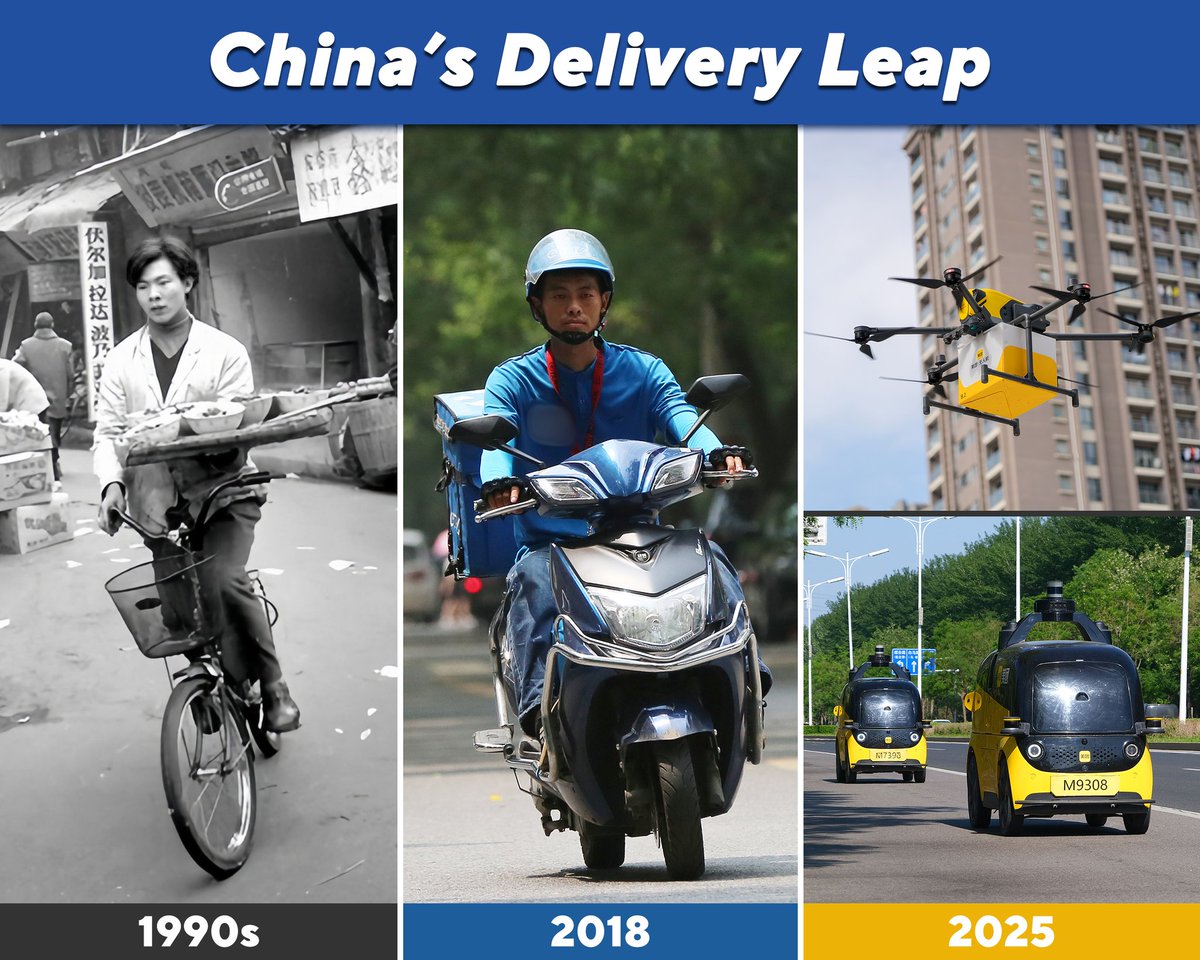 Chengdu_China's tweet image. From bikes to bots, delivery in China keeps evolving — faster, smarter, and more high-tech every day. 🚴♂️🤖📦
#ChinaTech #SmartLogistics #DeliveryRobot #Innovation #UrbanLife #FYP #TrendingChina