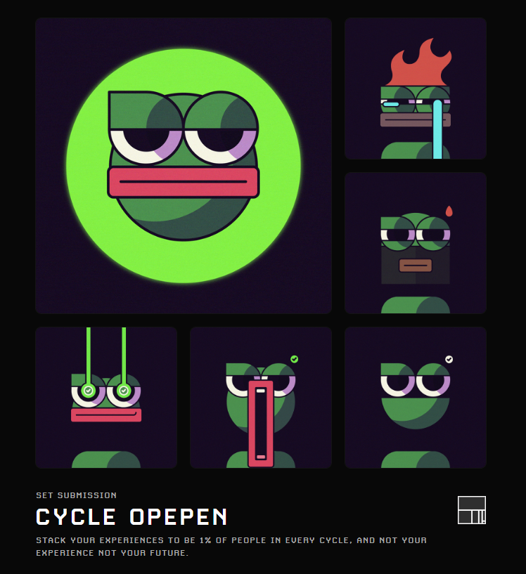 Updated my "CYCLE OPEPEN" 
Type: Dynamic 
"Stack your experiences to be 1% of people in every cycle, and not your experience not your future"
