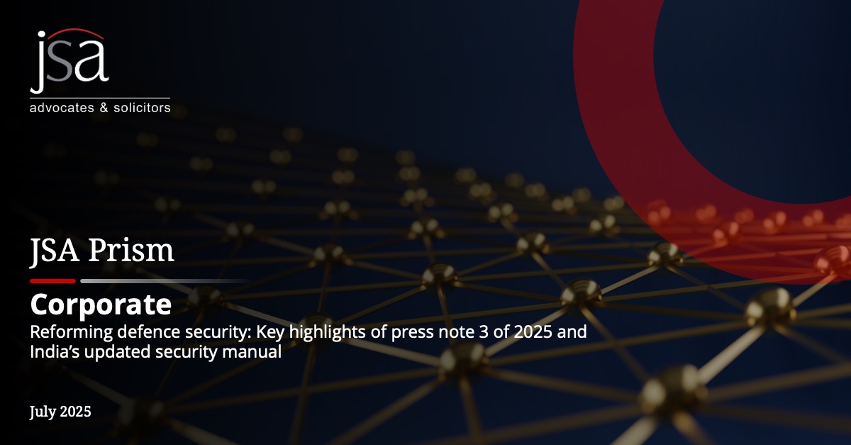 JSALawIndia's tweet image. JSA Prism | Corporate | July 2025

To read further details, please click here: jsalaw.com/newsletters-an…

#JSA #DefenceSecurity #PressNote3 #AtmanirbharBharat #SecurityManual2025 #CyberSecurity #DefenceReforms #IndiaDefence #JSALegal