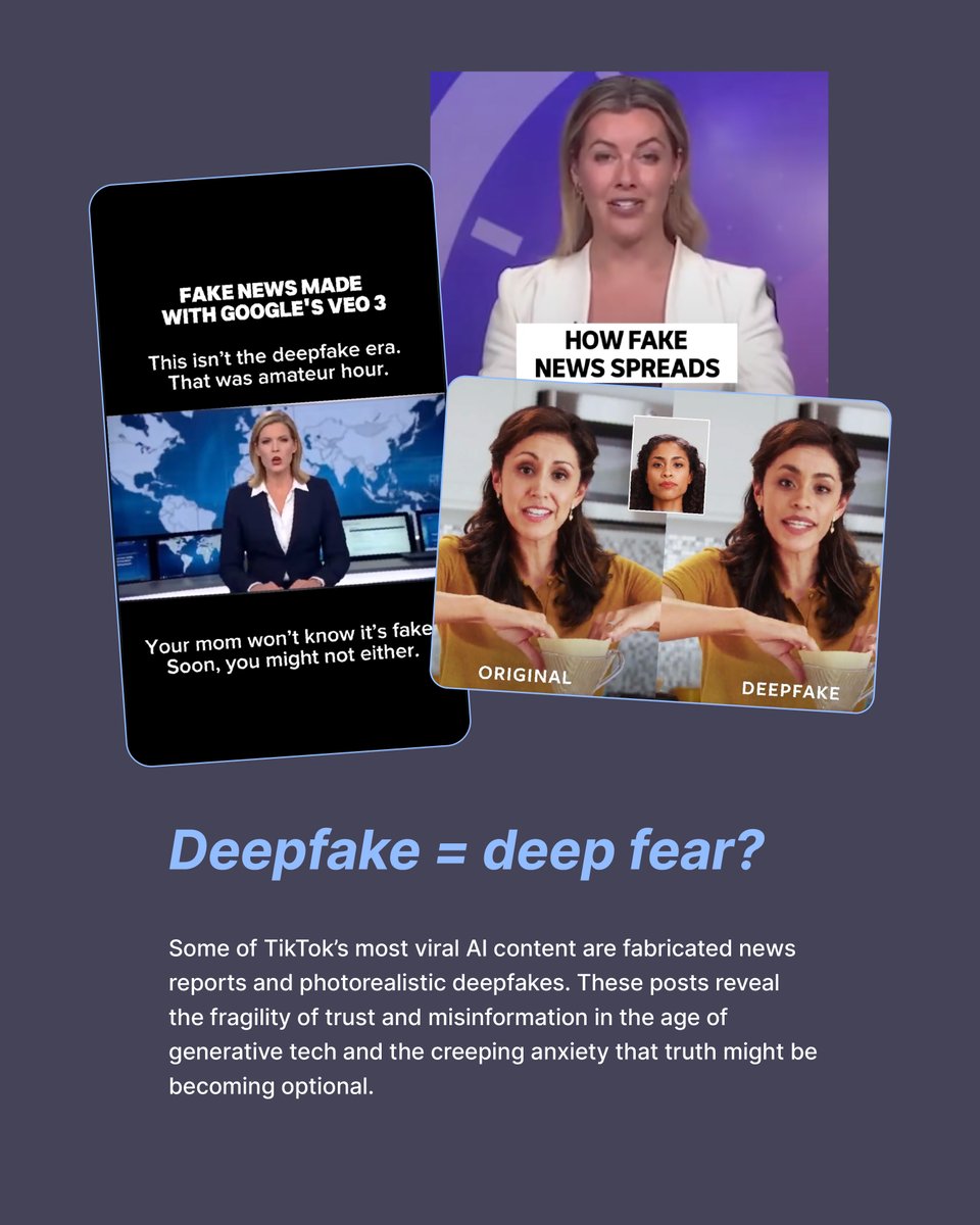 Quilt.AI (@quiltai_) on Twitter photo From sentimental memory machines to deepfake fears, TikTok users navigate a complex relationship with AI's creative and ethical implications. For more insights like this on culture and beyond, chat with us at enquiries@quilt.ai From sentimental memory machines to deepfake fears, TikTok users navigate a complex relationship with AI's creative and ethical implications. For more insights like this on culture and beyond, chat with us at enquiries@quilt.ai