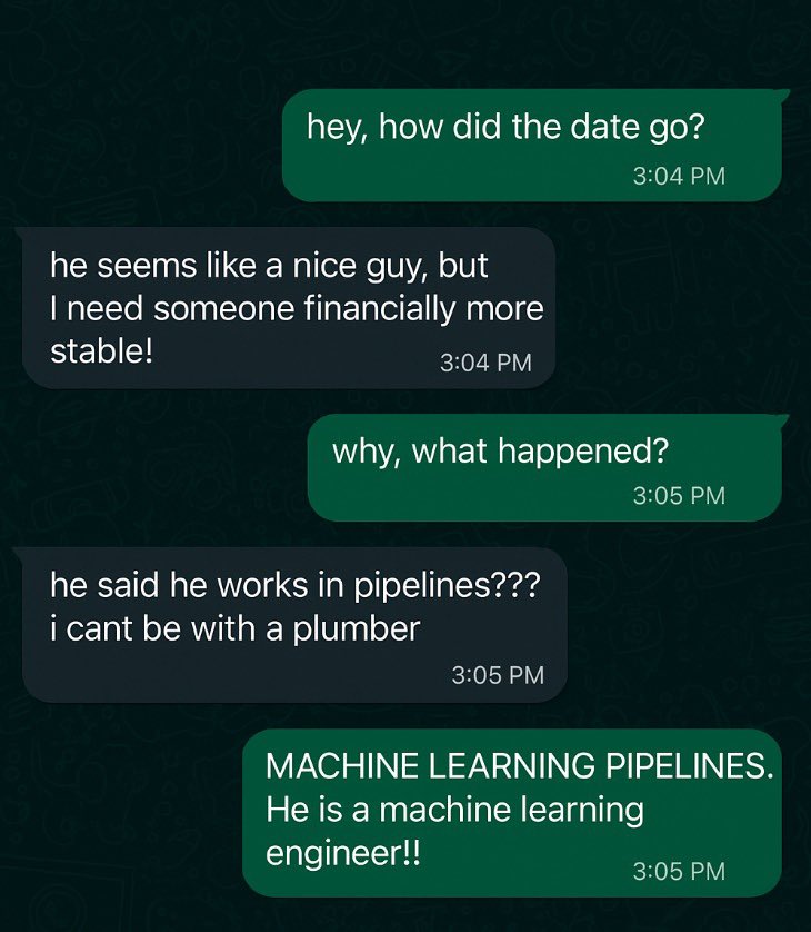 a content creator friend of mine is single, so i set her up with one of my tech bros. 

here is how its going so far: