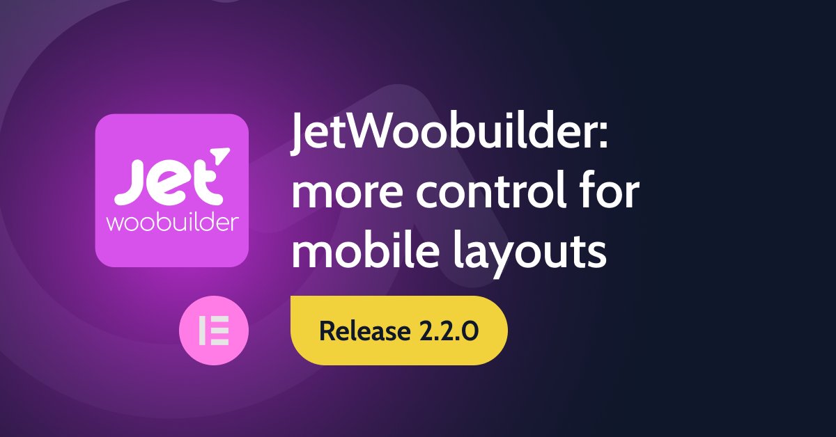 ✨ WooCommerce fans, meet JetWooBuilder 2.2.0!
out.crocoblock.com/478gwah

🆕 Mobile Layout Switcher for Products Loop
🆕 Layout Switcher position control
🆕 Reminder for Products Ordering widget compatibility
Small tweaks, big impact! Questions? 👇

#JetWooBuilder #WooCommerce