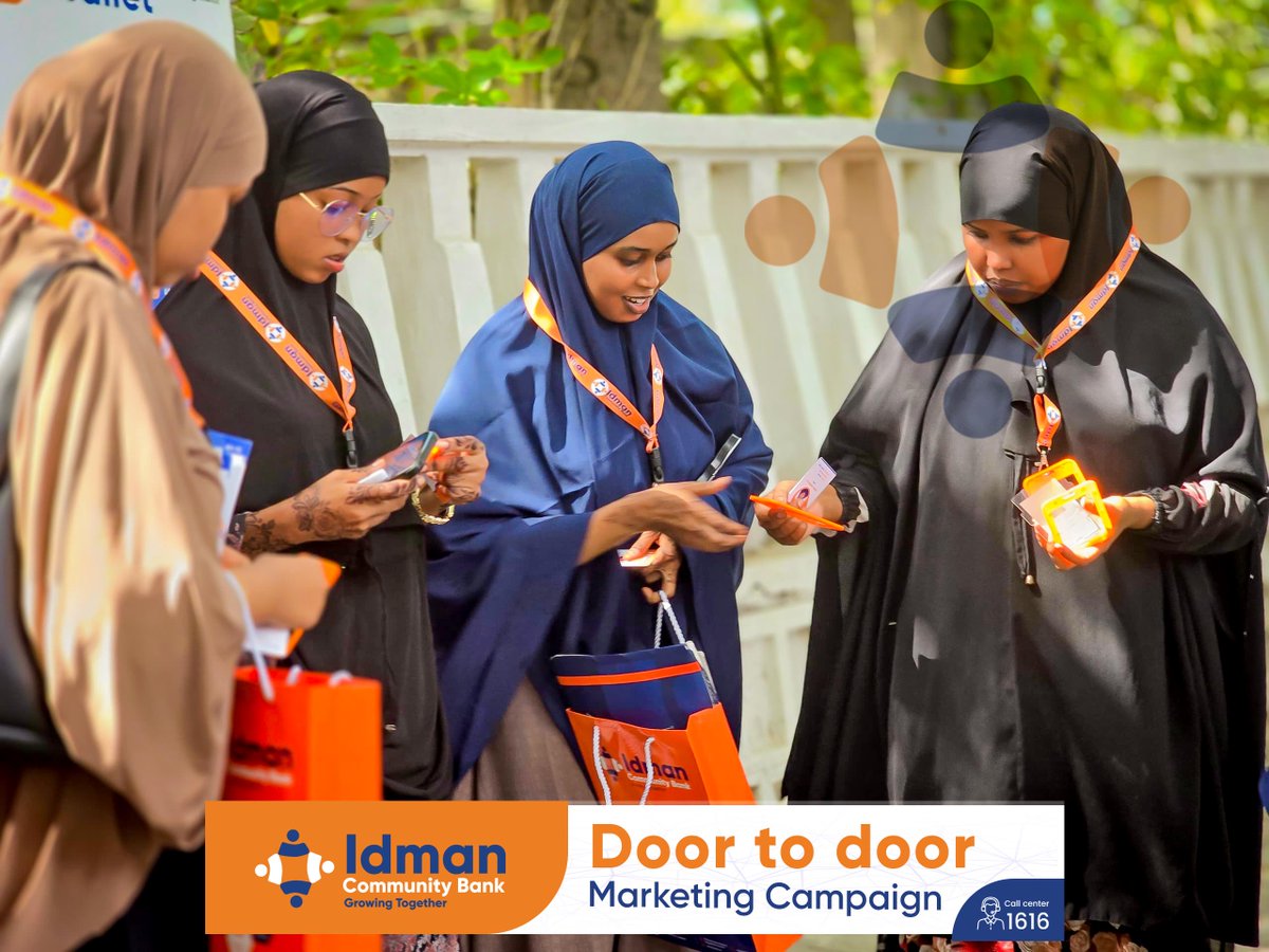 ICBankSo's tweet photo. Idman Bank’s Sales and Marketing Team has kicked off a “Door to Door” campaign, reaching out directly to businesses and individuals near its branches. This initiative aims to deliver banking services closer to the community while sharing detailed information about the bank’s offerings and funding opportunities.
#Doortodoormarketing #Idmanbank #Growingtogether