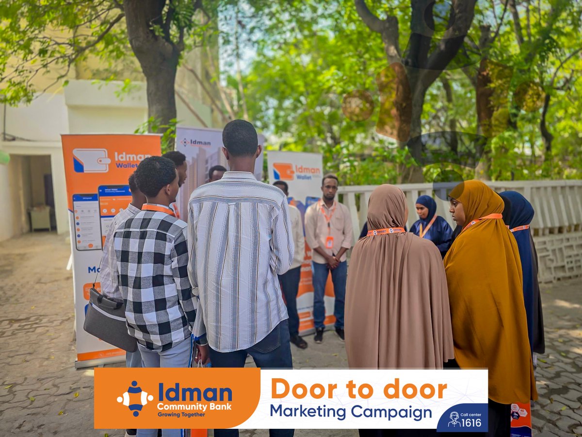 ICBankSo's tweet photo. Idman Bank’s Sales and Marketing Team has kicked off a “Door to Door” campaign, reaching out directly to businesses and individuals near its branches. This initiative aims to deliver banking services closer to the community while sharing detailed information about the bank’s offerings and funding opportunities.
#Doortodoormarketing #Idmanbank #Growingtogether