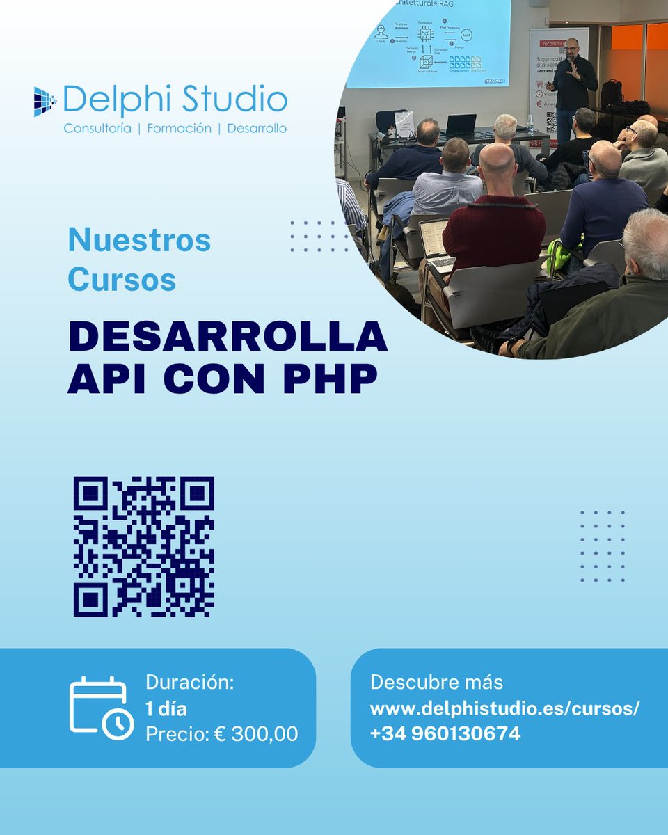 delphistudio_es's tweet image. Este curso de capacitación proporciona los conocimientos fundamentales necesarios para hacer posibles interacciones altamente interconectadas entre aplicaciones utilizando API RESTful.

¿Qué esperas? ¡Si estás interesado, contáctanos!

Información ➡ delphistudio.es/cursos/php/