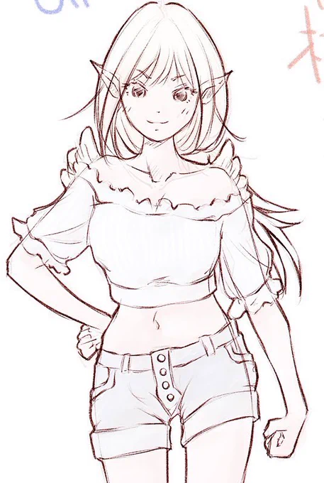 #wip ラフだけどかわよい姫ちゃん