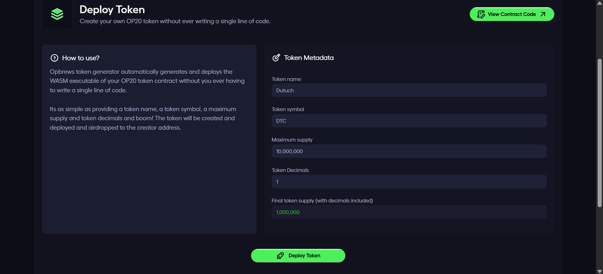 dutuchcryp15's tweet image. How to Deploy your own Token on @opnetbtc 
Super Easy and direct Guide 
Go here ✅
opbrew.io
Enter all information needed in the column provided.
You will also need atleast 0.01 BTC for network fees to deploy. 
That's all for now @motoswapBTC, $MOTO, 🍊💊, #opnet
