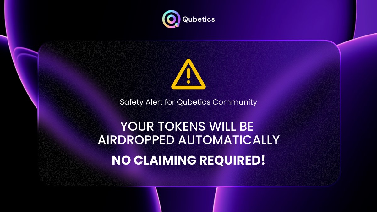 qubetics's tweet image. 🚨Attention $TICS Holders🚨

Your tokens will be airdropped automatically at 11:00 a.m. UTC. 10% of your $TICS will be airdropped, with the remaining tokens released gradually at 1% per day over the next 90 days. 

There is no need to click links or claim anything manually.…