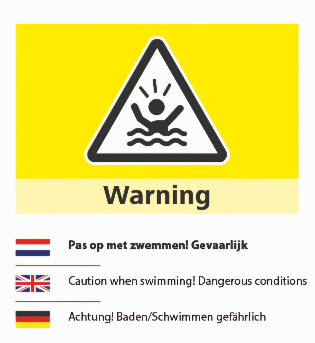 In verband met een gevaarlijke zee is op het hele Haagse strand de gele vlag gehesen.