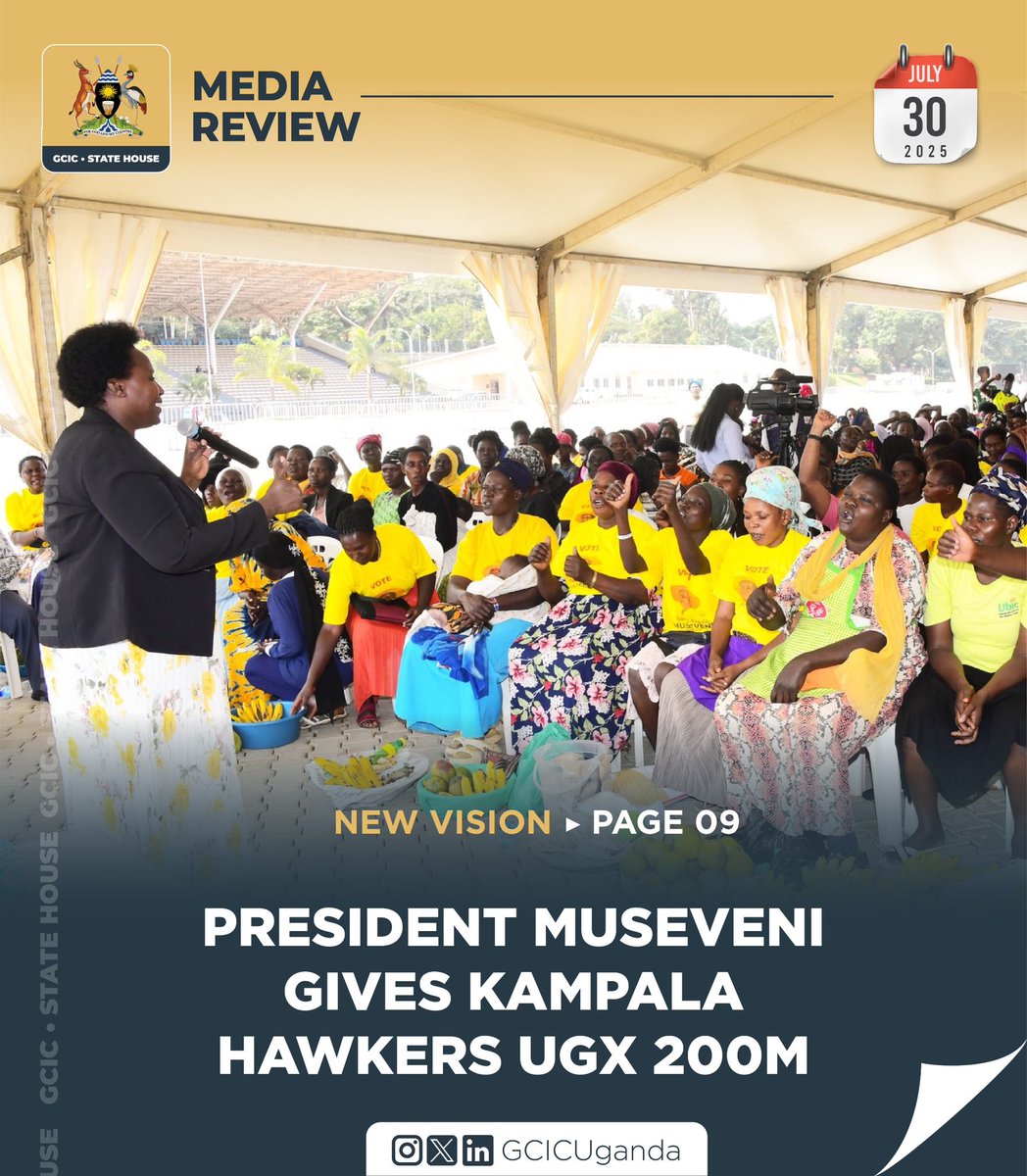 Empowering Kampala's Hustlers! UGX 200M Boost for Hawkers.

In a major move to support grassroots entrepreneurship, H.E <a href="/KagutaMuseveni/">Yoweri K Museveni</a> has disbursed UGX 200 million to empower Kampala's hawkers, enabling them to:  
✅ Expand their small businesses.  
✅ Improve working capital.