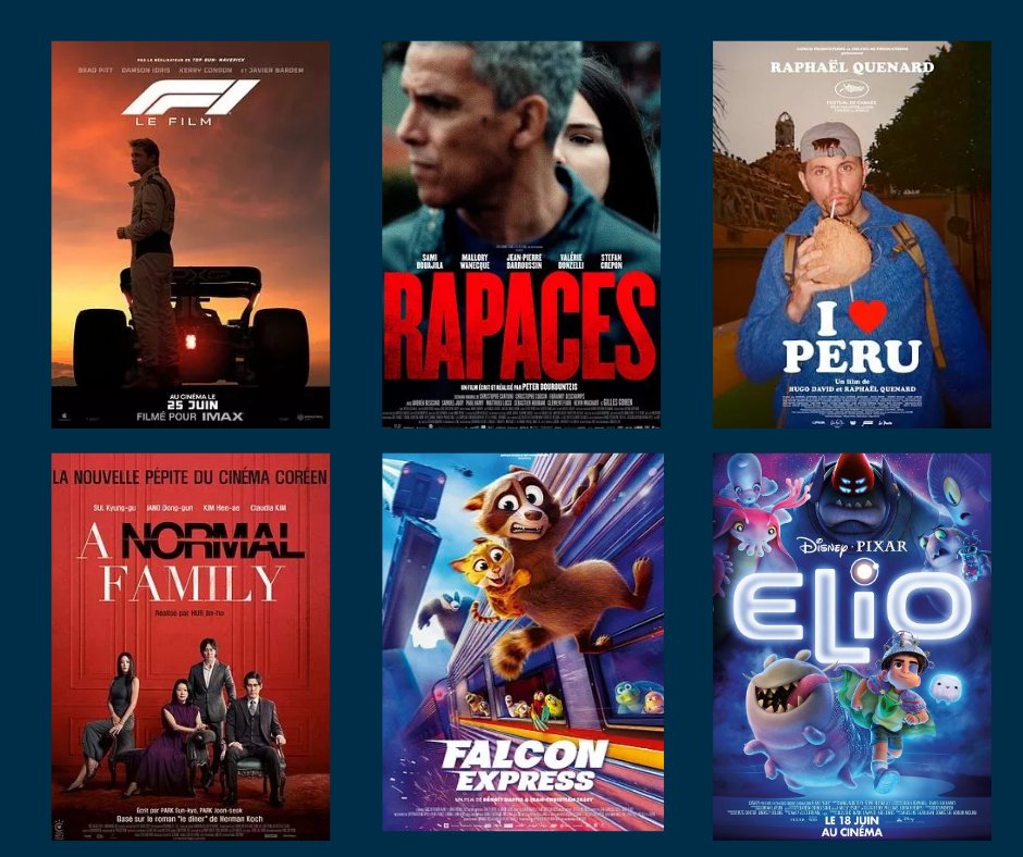 Cette semaine au cinéma Le Village 🎬 :

▪️F1
▪️Rapaces
▪️Elio
▪️Falcon Express
▪️A normal family
▪️I love Peru

Pendant l'été, le cinéma Le Village est ouvert le mercredi, le samedi ainsi que le dimanche.

Toutes les séances👉 neuillysurseine.fr/cinema