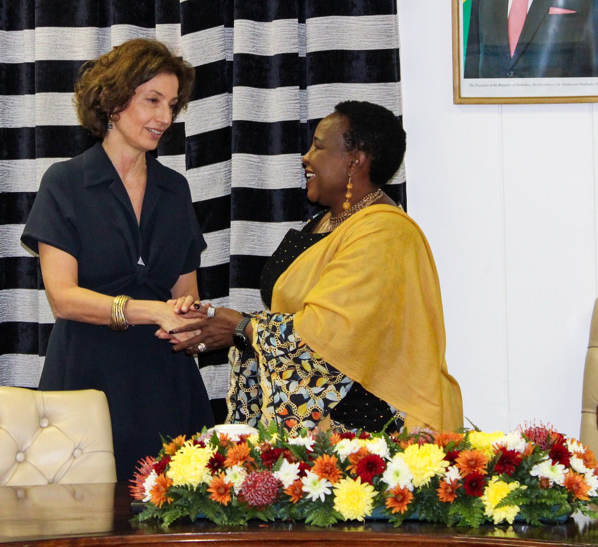 UNESCO Director-General Ms. Audrey Azoulay completed a successful official visit to Zimbabwe from 21 to 24 July 2025, reinforcing cooperation in #education, #science, #culture, #heritage, and #sustainabledevelopment.
