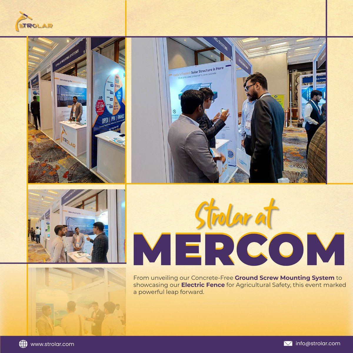 strolar's tweet image. A big thank you to everyone who visited @strolar  at @MercomIndia Summit 2025! We’re building a modular, collaborative solar future—together. 

#Strolar #MERCOM #FutureOfSolar #CleanEnergyIndia #SolarInnovation