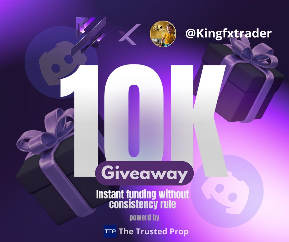 🎁Giveaway Alert 🎁

No Challenge Account and no consistency 💝

Just Funded💝

1 × 10k Instant Account 

How to enter 👇
Follow: <a href="/Kingfxtrader/">KING FX TRADER'S</a> <a href="/KriptCapital/">Kript Capital</a> 

✅️ Like and Repost 

✅️ Tag 3 Traders 

✅️ Must join Discord: discord.gg/f8v8EGzXvf

✅️winners in on week
