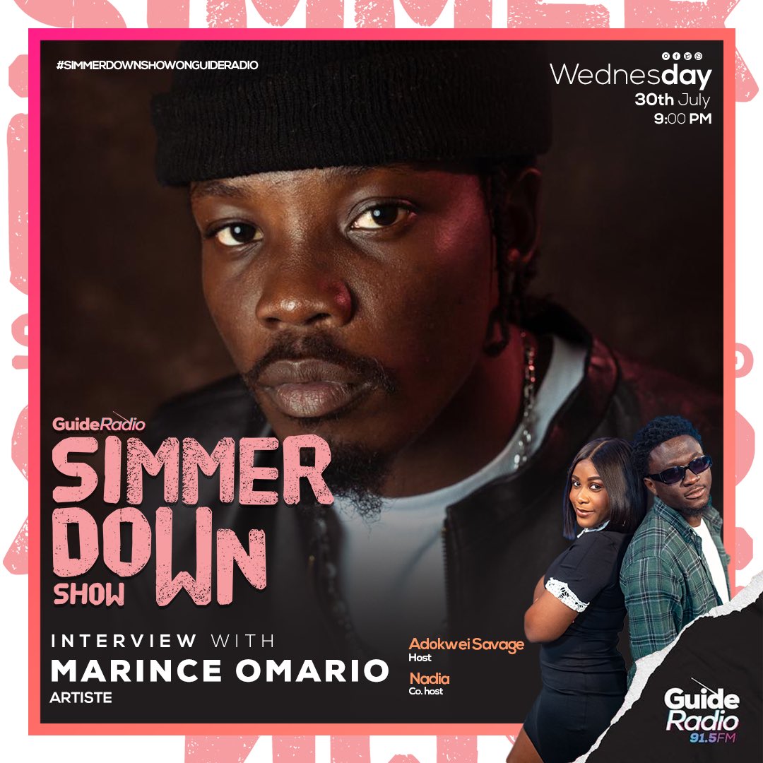 Tune in to <a href="/GuideRadio915/">GuideRadio</a> tonight📻
#Simmerdown with <a href="/adokwei_savage/">God abeg 🤲🏿</a> &amp; Nadia
#thenewwave #guideradio915