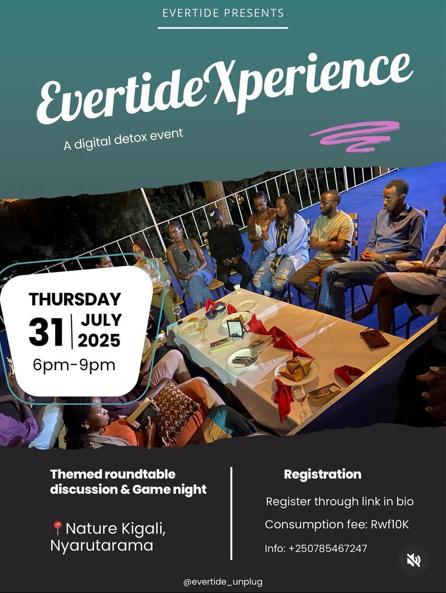Adams Kwizera (@adamskwizera___) on Twitter photo Can you spend 4 hours without touching your phone? Bet you’d be checking your pockets every minute thinking it got stolen! But hey, how about a challenge? Join me at <a href="/Evertide_Unplug/">EVERTIDE</a> a digital detox event.
I challenge <a href="/Dankwizera1/">Gatsinzi_K_Dan</a> <a href="/BahoNtaganira/">Baho Ntaganira Winny</a> <a href="/ManziPrince__/">Prince MANZI</a> <a href="/ConstantinUwase/">UWASE Constantin</a> Can you spend 4 hours without touching your phone? Bet you’d be checking your pockets every minute thinking it got stolen! But hey, how about a challenge? Join me at <a href="/Evertide_Unplug/">EVERTIDE</a> a digital detox event.
I challenge <a href="/Dankwizera1/">Gatsinzi_K_Dan</a> <a href="/BahoNtaganira/">Baho Ntaganira Winny</a> <a href="/ManziPrince__/">Prince MANZI</a> <a href="/ConstantinUwase/">UWASE Constantin</a>