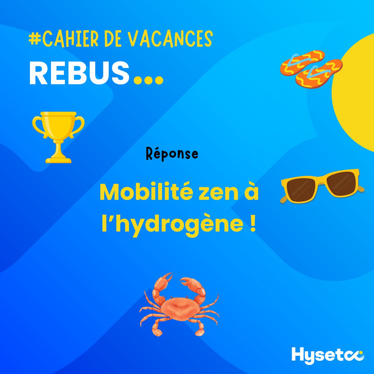 Hysetco's tweet image. #CahierDeVacances 🧩 Saurez-vous trouver la phrase cachée de notre #rebus ?

🔎 Indice : C’est notre vision de la mobilité #hydrogène 

A vous de jouer !

#JeuEstival