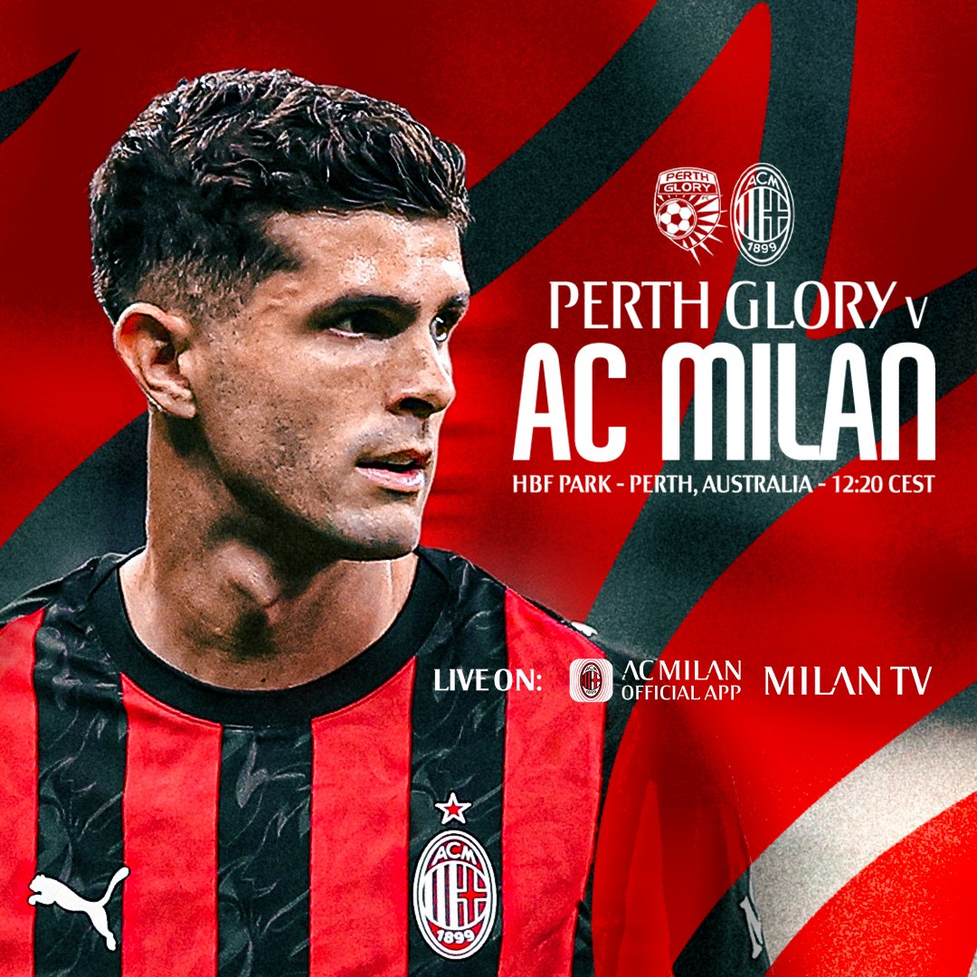 acmilan's tweet photo. More action tomorrow v Perth Glory 🇦🇺⚽⚔️ 

Watch the friendly LIVE on the official AC Milan app! 📲