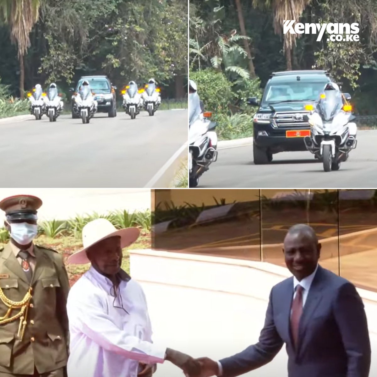 Ntale Ben (@bennie_yen256) on Twitter photo The Fountain of Honor, President Yoweri Museveni has arrived at State House Nairobi and has been welcomed by President William Ruto. <a href="/WilliamsRuto/">William Samoei Ruto, PhD</a> The Fountain of Honor, President Yoweri Museveni has arrived at State House Nairobi and has been welcomed by President William Ruto. <a href="/WilliamsRuto/">William Samoei Ruto, PhD</a>
