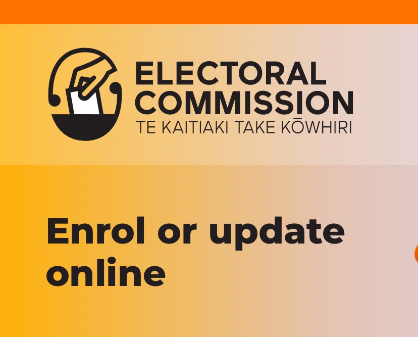 To receive your voting papers in the mail, please check your enrolment details before Friday August 1st.

If you have moved in the last 3 years you need to do this to update your address or if you think you might not be enrolled check anyway.

Click here: vote.nz/enrolling/enro…