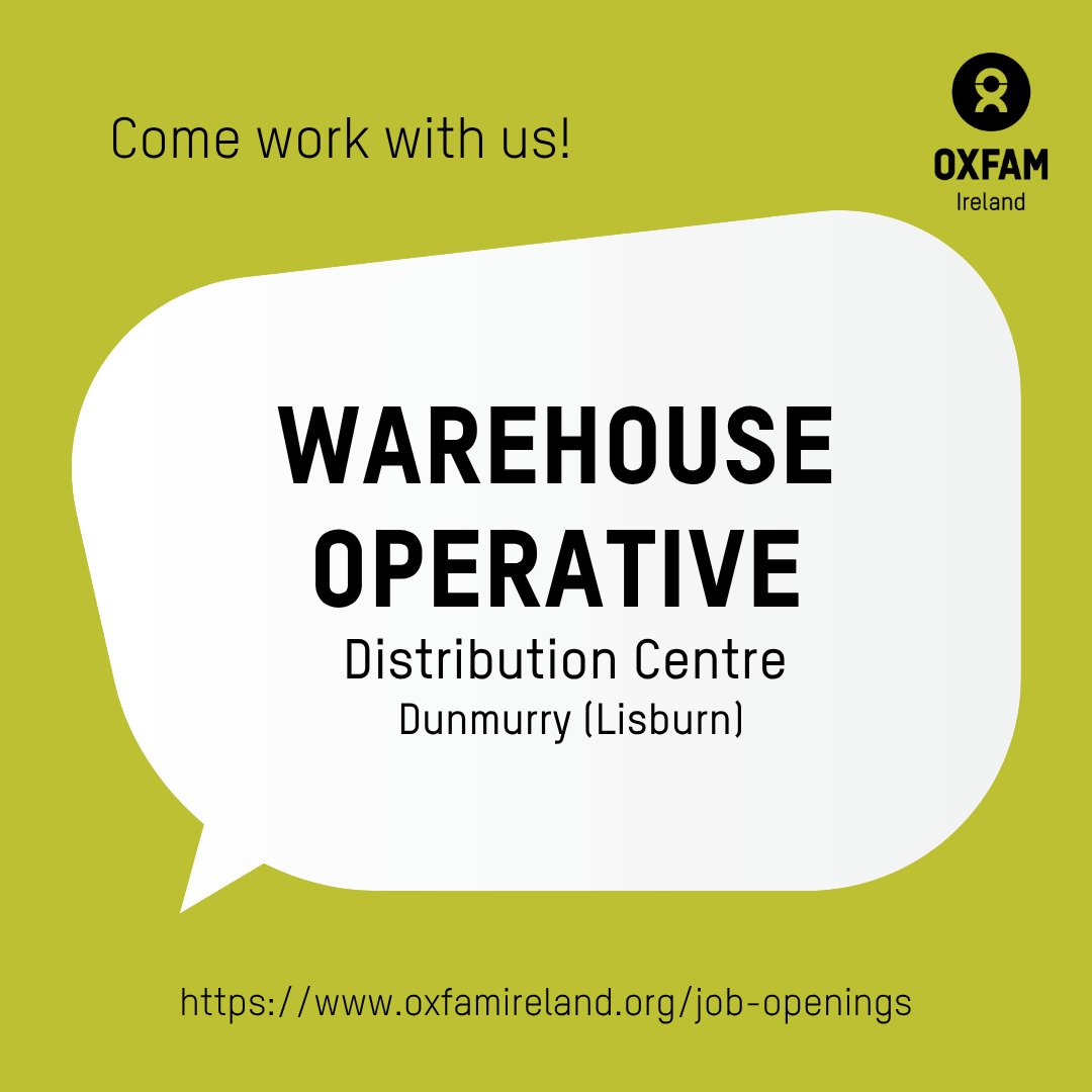📦 We’re hashtag #hiring a Warehouse Operative
 📍 Dunmurry (Lisburn) – easy access by train &amp; Glider
 📅 Apply by 4th August

As a Warehouse Operative, you’ll help support our network of shops and retail operations, ensuring donated stock moves efficiently and effectively. 
If