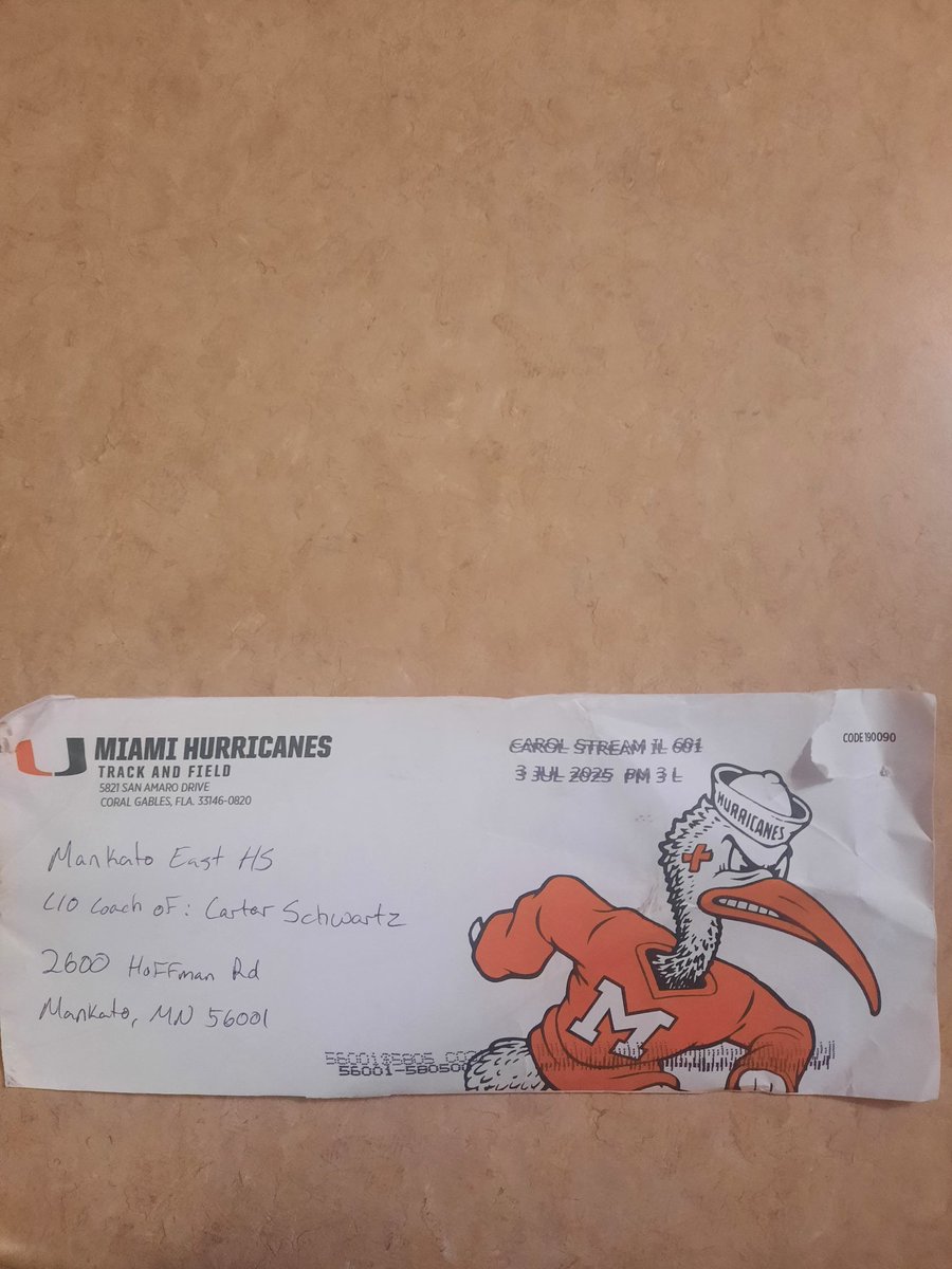 Carter Schwartz (@cschwartz2009) on Twitter photo I am beyond blessed to receive my first college letter from the University of Miami for Track&Field. I am definitely looking forward to what the future holds for me! <a href="/CanesTrack/">Miami Hurricanes Track & Field/Cross Country</a> <a href="/KatoEastFB/">Mankato East FB</a> <a href="/EastCougarTrack/">Mankato East Boys Track & Field</a> #rollcanes I am beyond blessed to receive my first college letter from the University of Miami for Track&Field. I am definitely looking forward to what the future holds for me! <a href="/CanesTrack/">Miami Hurricanes Track & Field/Cross Country</a> <a href="/KatoEastFB/">Mankato East FB</a> <a href="/EastCougarTrack/">Mankato East Boys Track & Field</a> #rollcanes