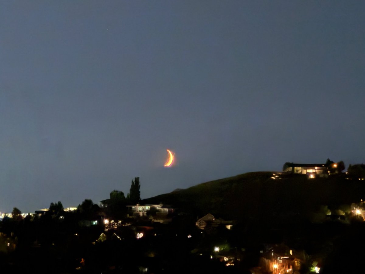 Waxing crescent over Salt Lake