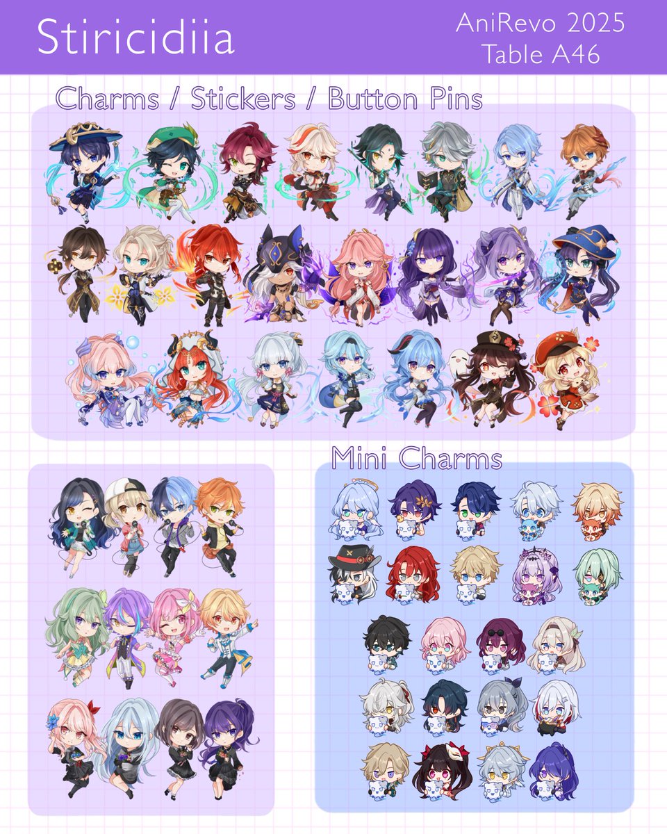 Stiricidiia's tweet photo. ✨Anirevo / Animethon Catalogue! ✨
Fandoms: Genshin, HSR, PRSK, OC

I'll be at both events with RUINATIONS! Come visit our tables~ 

#anirevo (A46) #animethon (F08) https://t.co/JaNxnkf87i