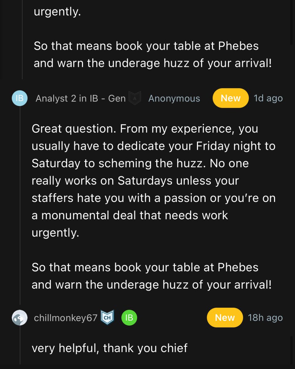 🍸 How much does the IB grind actually impact your ability to go out, get sauced, and maybe pull in the city? 💬 Bankers: how are you balancing the hours and the huzz? Drop your takes below 👇
—-

⚡ Thousands have used WSO Academy to land their dream investment banking job. 🎯