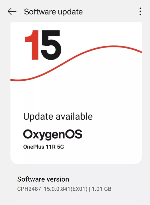 TechActivist666's tweet image. OnePlus 11R gets OxygenOS 15.0.0.841 Update 

💝Available : INDIA 🇮🇳🇮🇳🇮🇳

• Software Version 
👉🏻 CPH2487_15.0.0.841(EX01)

• Size : 1.01 GB
• Security Patch Level : 1 July 2025

#OnePlus11R
#OxygenOS15