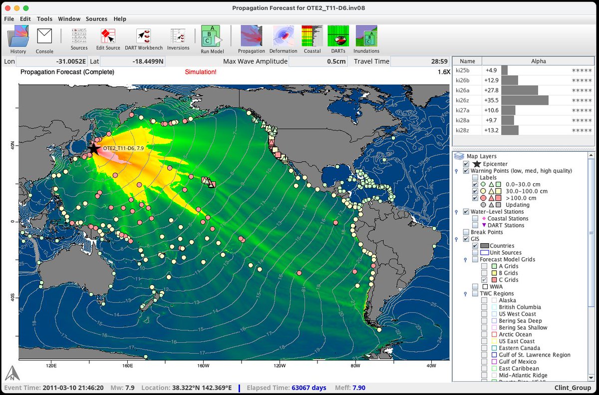 Tsunami graphic from NOAA DART