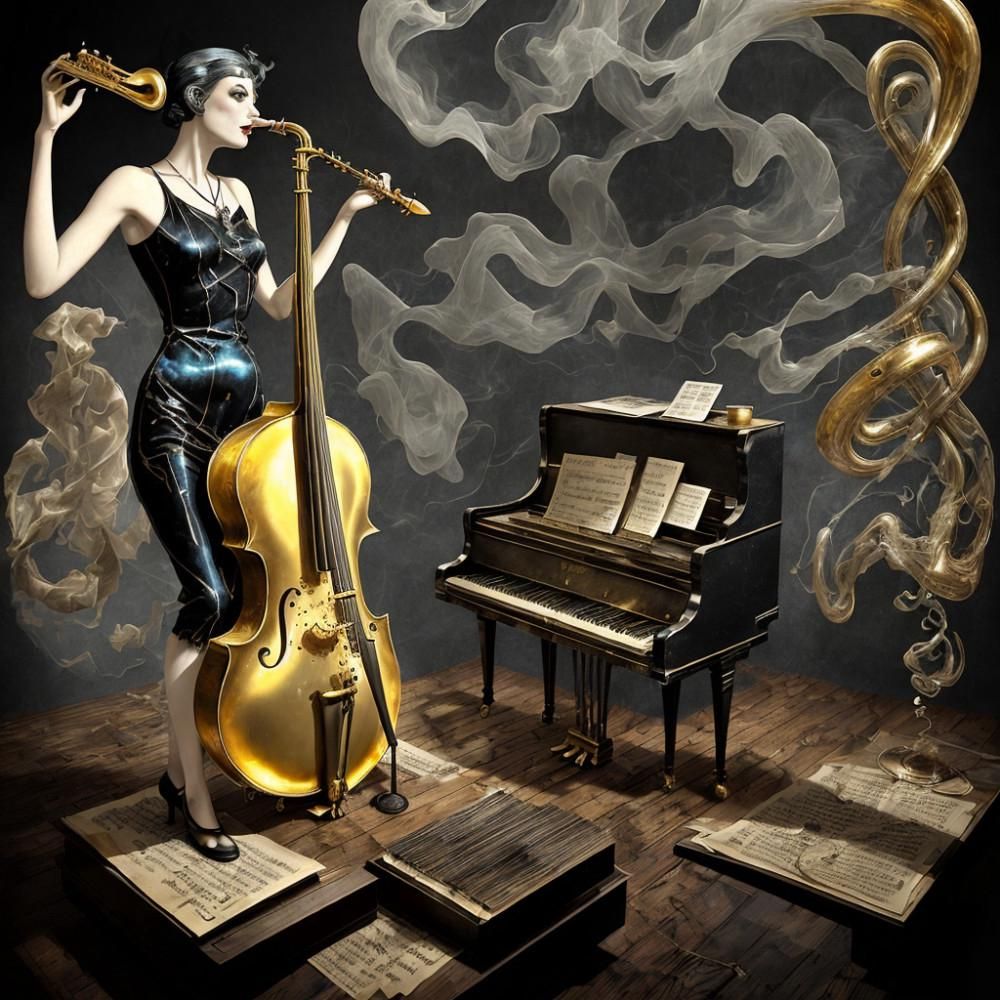 bytestarsxyz's tweet image. In &quot;Echoes Of Easy Speak,&quot; the lyric &quot;Laughter&apos;s just a ghost with bad timing&quot; captures the bittersweet essence of nostalgia, where joy and sorrow blur like smoke in a speakeasy. 
--Sax Machine 
#SaxMachine #aiart #ByteStars #aimusic #jazz #nostalgia

audius.co/SaxMachineXYZ/…