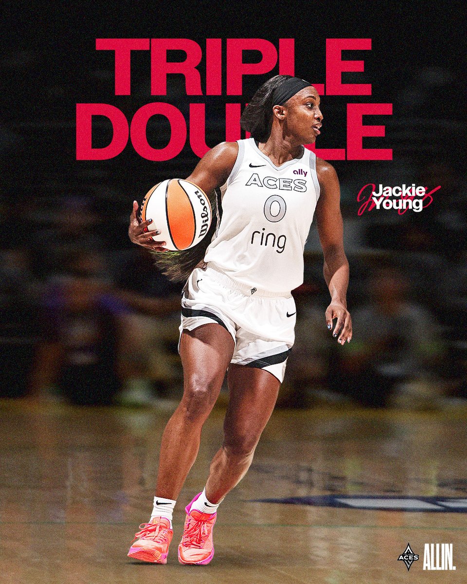First career triple double for JY0! 👏

18 PTS
11 REB
11 AST

<a href="/JackieYoung3/">Jackie Young</a> // #ALLINLV