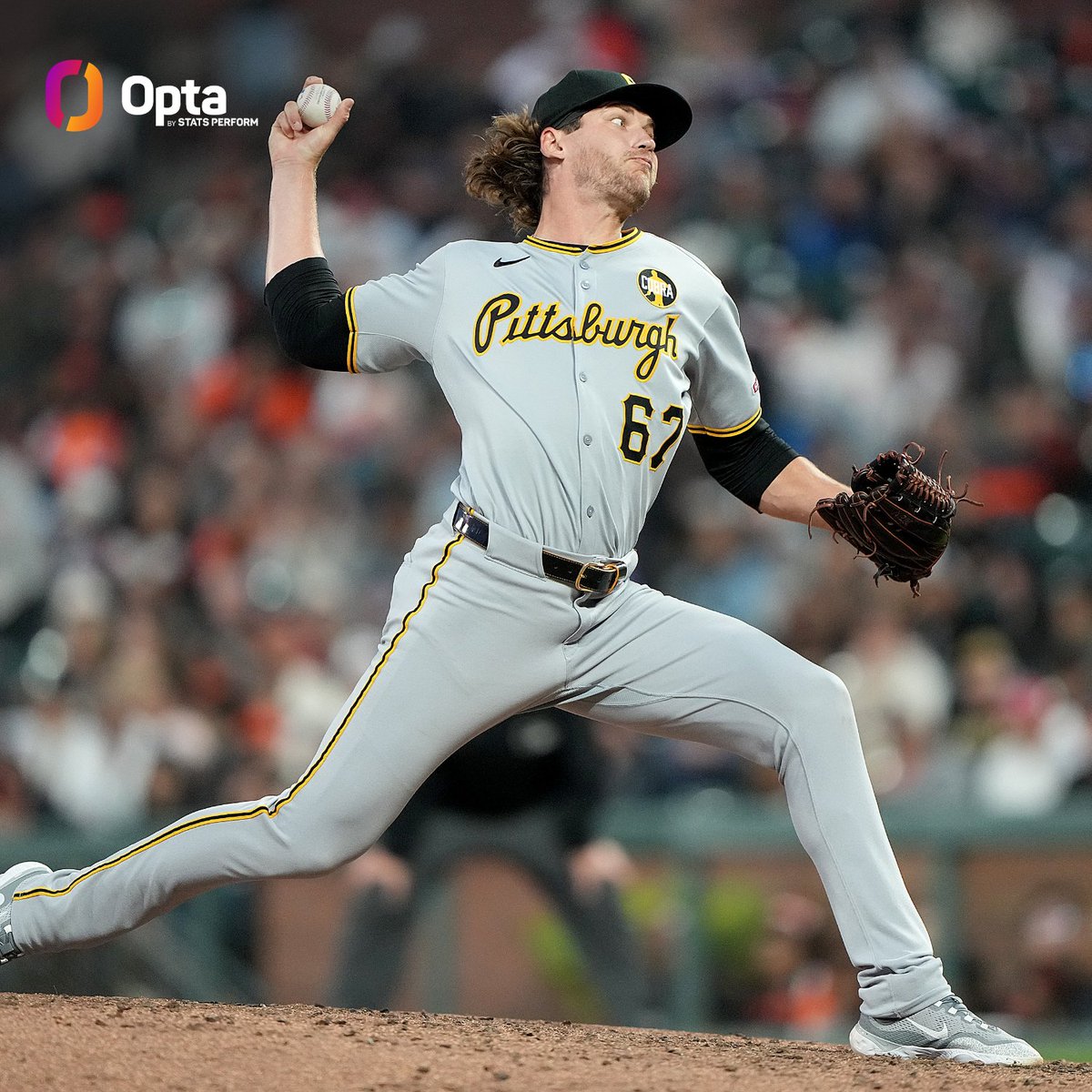 OptaSTATS's tweet photo. The @Pirates in 2025:

April 23: held Angels to 2 hits in Anaheim
May 31: held Padres to 2 hits in SD
July 29: held Giants to 2 hits in SF

No other MLB team in the modern era has allowed 2 or fewer hits in a game in 3 different road ballparks in the same state in the same year. https://t.co/PCkITHlf9v