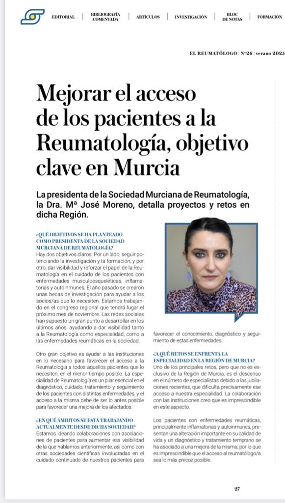 mariajosem (@mariaj_morenom) on Twitter photo No te pierdas la última edición de la revista El Reumatólogo 😀😀 👇👇👇 . Esta entrevista ya tiene unas semanas. A seguir…😀 <a href="/SMurcianaReuma/">Soc.Mur.Reumatologia</a> <a href="/SEReumatologia/">Soc.Esp.Reumatología</a> <a href="/Murciasalud/">Murciasalud</a> <a href="/Area3Lorca/">Area 3 Salud Lorca</a>
✅ ser.es/wp-content/upl… No te pierdas la última edición de la revista El Reumatólogo 😀😀 👇👇👇 . Esta entrevista ya tiene unas semanas. A seguir…😀 <a href="/SMurcianaReuma/">Soc.Mur.Reumatologia</a> <a href="/SEReumatologia/">Soc.Esp.Reumatología</a> <a href="/Murciasalud/">Murciasalud</a> <a href="/Area3Lorca/">Area 3 Salud Lorca</a>
✅ ser.es/wp-content/upl…