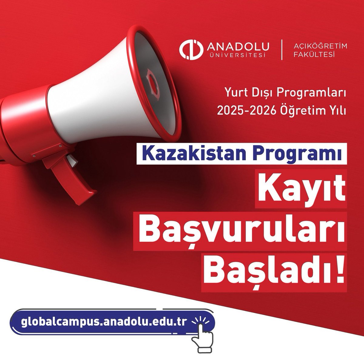 T.C. Astana Büyükelçiliği Eğitim Müşavirliği (@astanaem) on Twitter photo 2025-2026 Öğretim Yılı Kazakistan Programı Diploma Denkliği ile Kayıt Başvuruları Başladı.
Çevrimiçi Başvuru İşlemleri 03.11.2025 tarihinde sona erecektir. kayıt için globalcampus.anadolu.edu.tr
WhatsApp Hattı : 05539161026
#EğitimDiplomasisi <a href="/AOFAnadolum/">Anadolu Üniversitesi Açıköğretim Sistemi</a> 2025-2026 Öğretim Yılı Kazakistan Programı Diploma Denkliği ile Kayıt Başvuruları Başladı.
Çevrimiçi Başvuru İşlemleri 03.11.2025 tarihinde sona erecektir. kayıt için globalcampus.anadolu.edu.tr
WhatsApp Hattı : 05539161026
#EğitimDiplomasisi <a href="/AOFAnadolum/">Anadolu Üniversitesi Açıköğretim Sistemi</a>